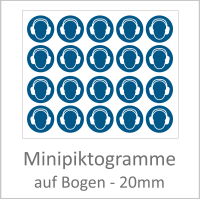 "M003 Gehörschutz benutzen" 20 mm Durchmesser á 10 Stück